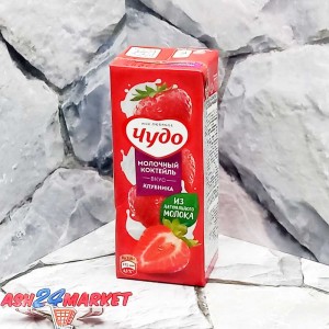 Молочные продукты Коктейль ЧУДО клубника 2% 0,2л т/п (0205)