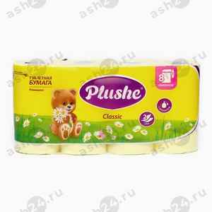 Туалетная бумага PLUSHE ромашка 8 рулона 2 слоя