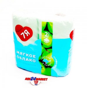 Туалетная бумага 7Я яблоко 2 слоя 4 рулона