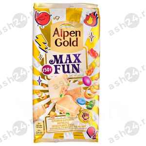 Шоколад АЛЬПЕН ГОЛД  МАКС ФАН взрывная карамель, апельсин 140г