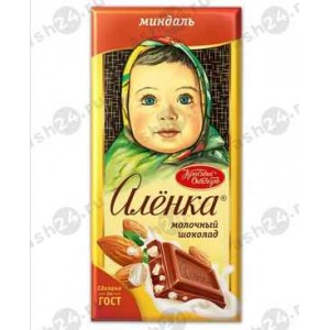 Шоколад АЛЕНКА молочный миндаль 75г