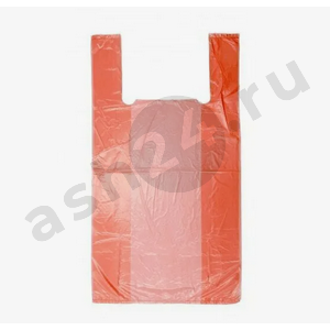 Пакет майка ПЛАСТПОЛИМЕР 24*44 оранжевый 100шт
