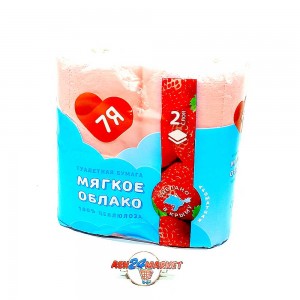 Туалетная бумага 7Я клубника 2 слоя 4 рулона