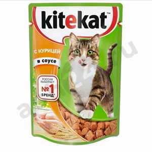 Корм для кошек KITEKAT аппетитная курочка в соусе 85г
