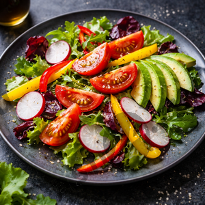 Закуска Нарезка овощная (помидор, огурец, перец) (500г)