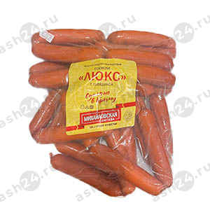 Сосиски ТМ МИХАЙЛОВСКАЯ ЗАСТАВА люкс из говядины