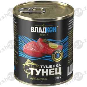 Бакалея Консервы Тунец ВЛАДКОН тушенка 338г ж/б