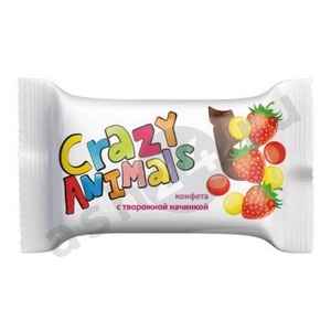 Конфеты вес Crazy аnimals творожная начинка клубника