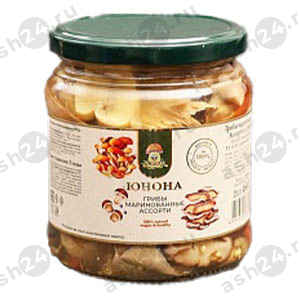 Бакалея Консервы Грибы ЮНОНА ассорти 460г с/б