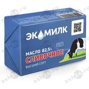 Молочные продукты Масло сливочное ЭКОМИЛК 82,5% 180г