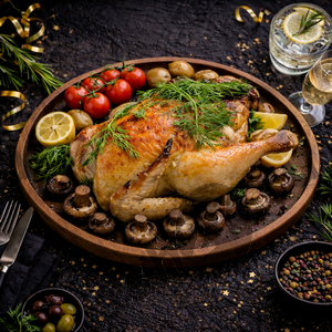 Запеченная курица с грибами (от 2,5кг)