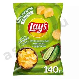 Чипсы LAYS малосольные огурчики с укропом 140г