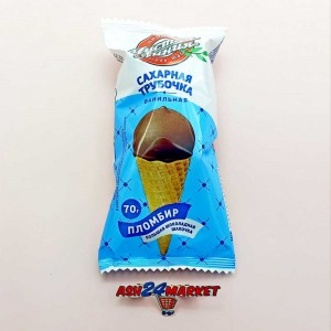 Мороженое ЧИСТАЯ ЛИНИЯ сахарная трубочка рожок 70г