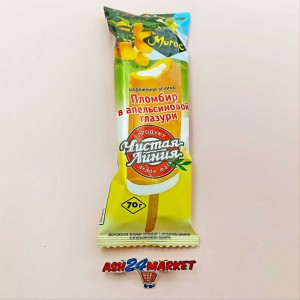Мороженое ЧИСТАЯ ЛИНИЯ эскимо пломбир в апельсин. соке 70г