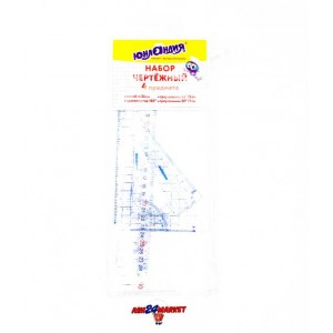 Набор чертежный ЮНЛАНДИЯ (линейка 30см, 2угольника, транспортир), пенал