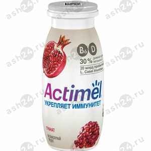 Молочные продукты Йогурт АКТИМЕЛЬ гранат 1,5% 95г бутылка