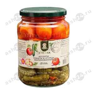 Бакалея Консервы Ассорти ЮНОНА огурцы и томаты 700г с/б